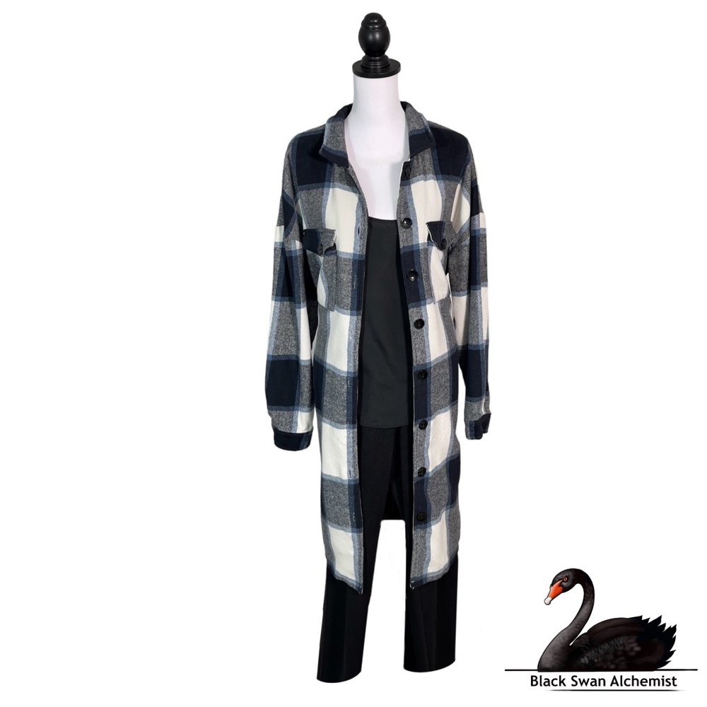 Unbranded Long Flannel Shacket Coat 2XL